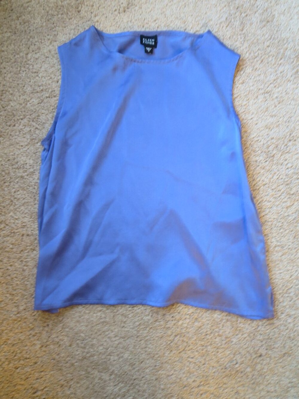 Eileen Fisher Dark Blue 100% Silk Camisole Size=Small